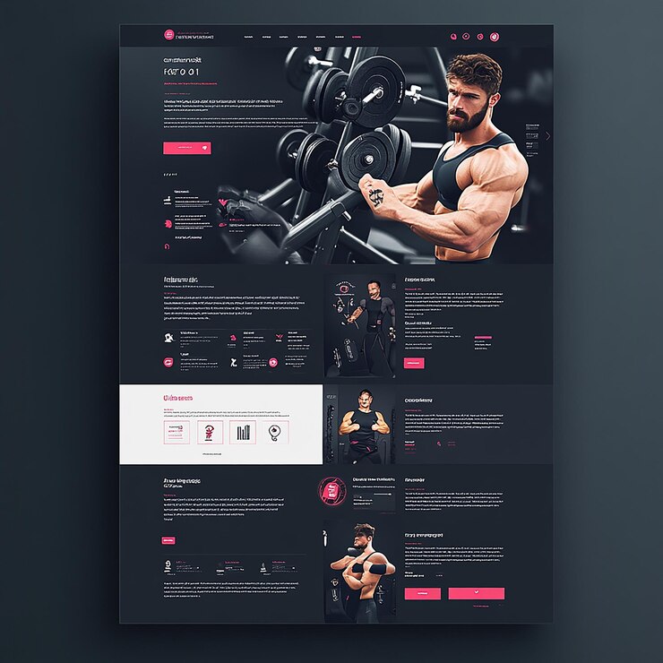 Foto diseñar un diseño de sitio web sofisticado y profesional para un gimnasio especializado