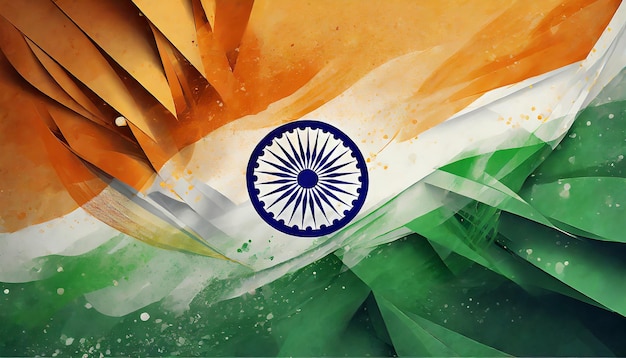 Diseñar una interpretación creativa e imaginativa de la bandera de la India Día de la República de la India