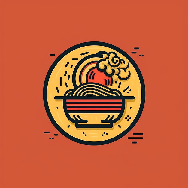 Foto diseñar un logotipo gráfico de comida ramen que incorpore tres elementos que representen la cultura china.