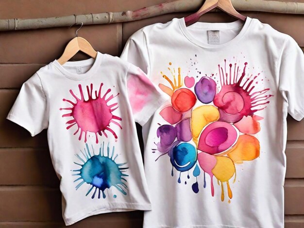 Diseñar y pintar patrones Holithemed en camisetas blancas simples usando acuarelas Este arte portátil puede ser una forma única de celebrar Holi