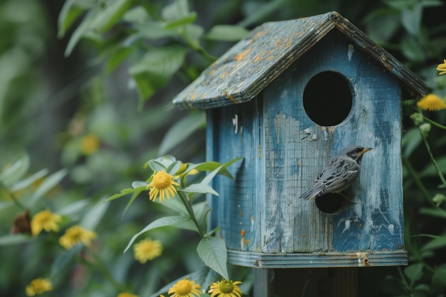 Foto diseñar un proyecto de casa de pájaros para mejorar las poblaciones de aves urbanas en primavera