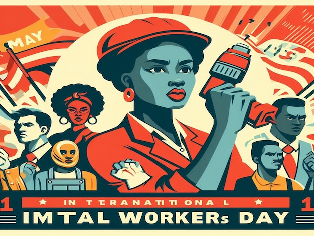 Diseño para el 1 de mayo, Día Internacional de los Trabajadores y el Primero de Mayo