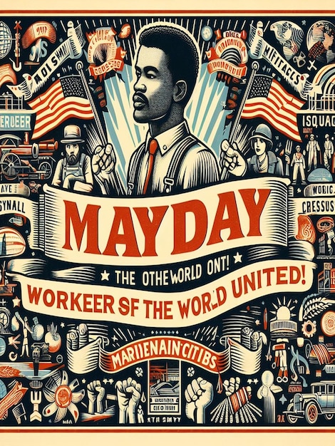 Diseño para el 1 de mayo, Día Internacional de los Trabajadores y el Primero de Mayo