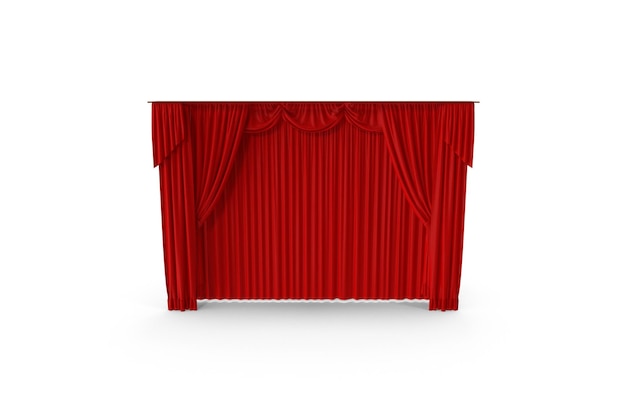 Foto diseño 3d de cortina de seda roja realista