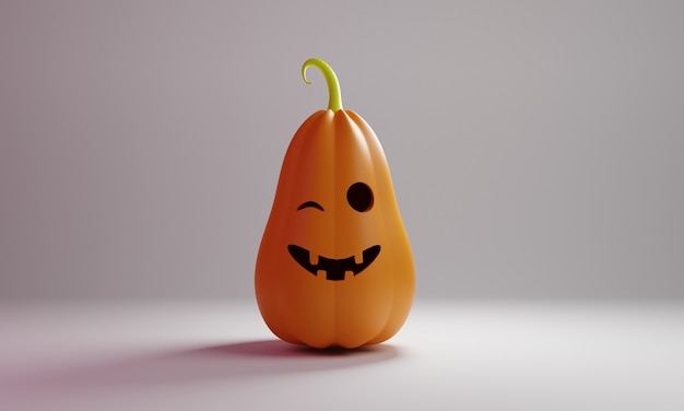 Diseño 3d de la ilustración de la calabaza de Halloween aislado