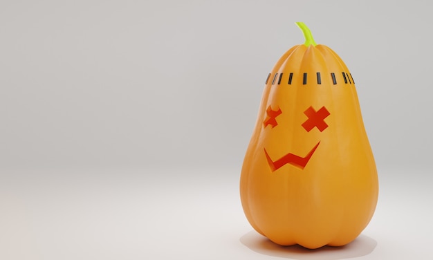 Diseño 3d de la ilustración de la calabaza de Halloween aislado