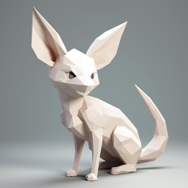 Diseño 3D Low Poly Fennec Fox