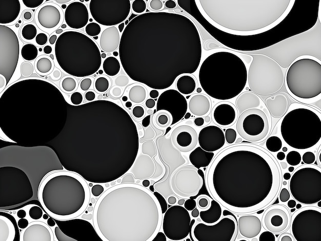 Diseño abstracto de burbuja de pantalla completa en blanco y negro
