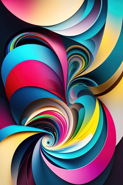 Un diseño abstracto con colores vibrantes y formas dinámicas generado