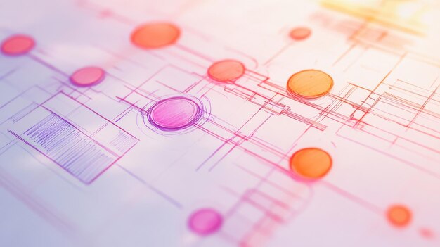 Diseño abstracto con coloridas formas circulares y líneas que muestran la creatividad en un estilo de arte moderno durante el día