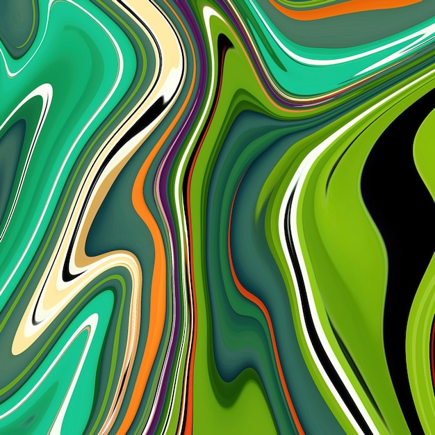 Un diseño abstracto colorido con un fondo verde.