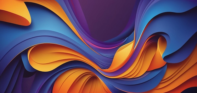 Un diseño abstracto con un fondo azul y naranja.