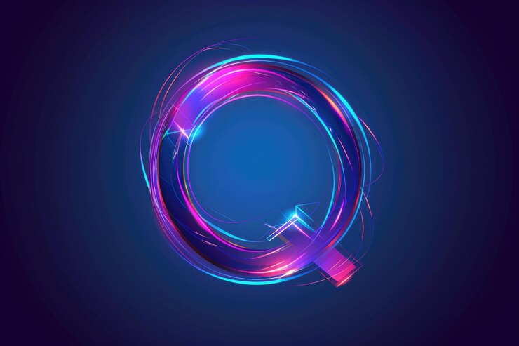 Foto diseño abstracto con un fondo azul y rosa con una forma circular