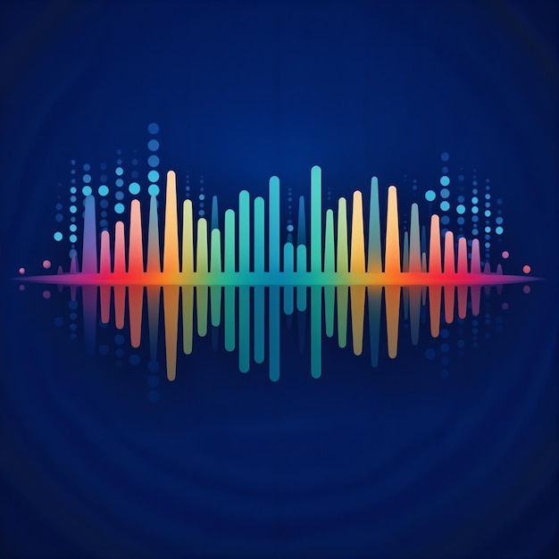 Diseño abstracto de la forma de onda de audio colorida