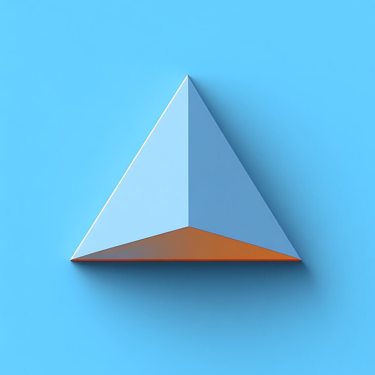 Foto diseño abstracto de la forma del triángulo azul en fondo azul