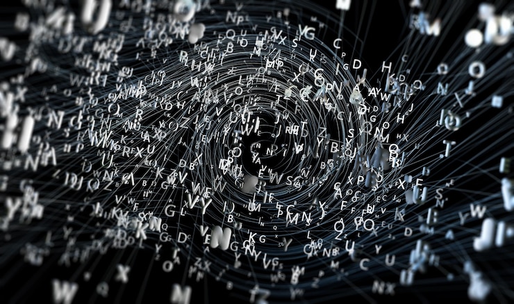 Foto diseño abstracto con letras de fondo