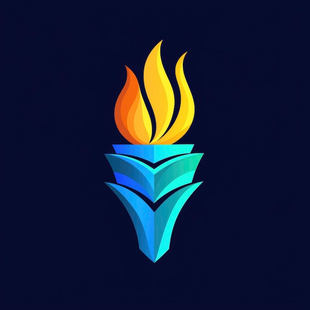 Diseño abstracto del logotipo de la antorcha