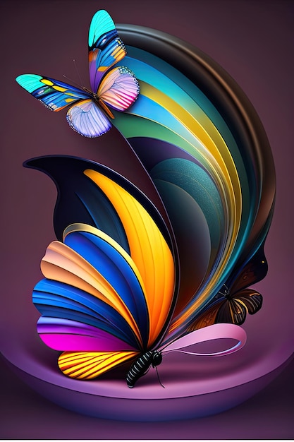 Diseño abstracto con mariposas