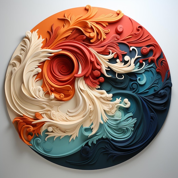 diseño abstracto con material de círculo relleno sobre fondo en color de contraste