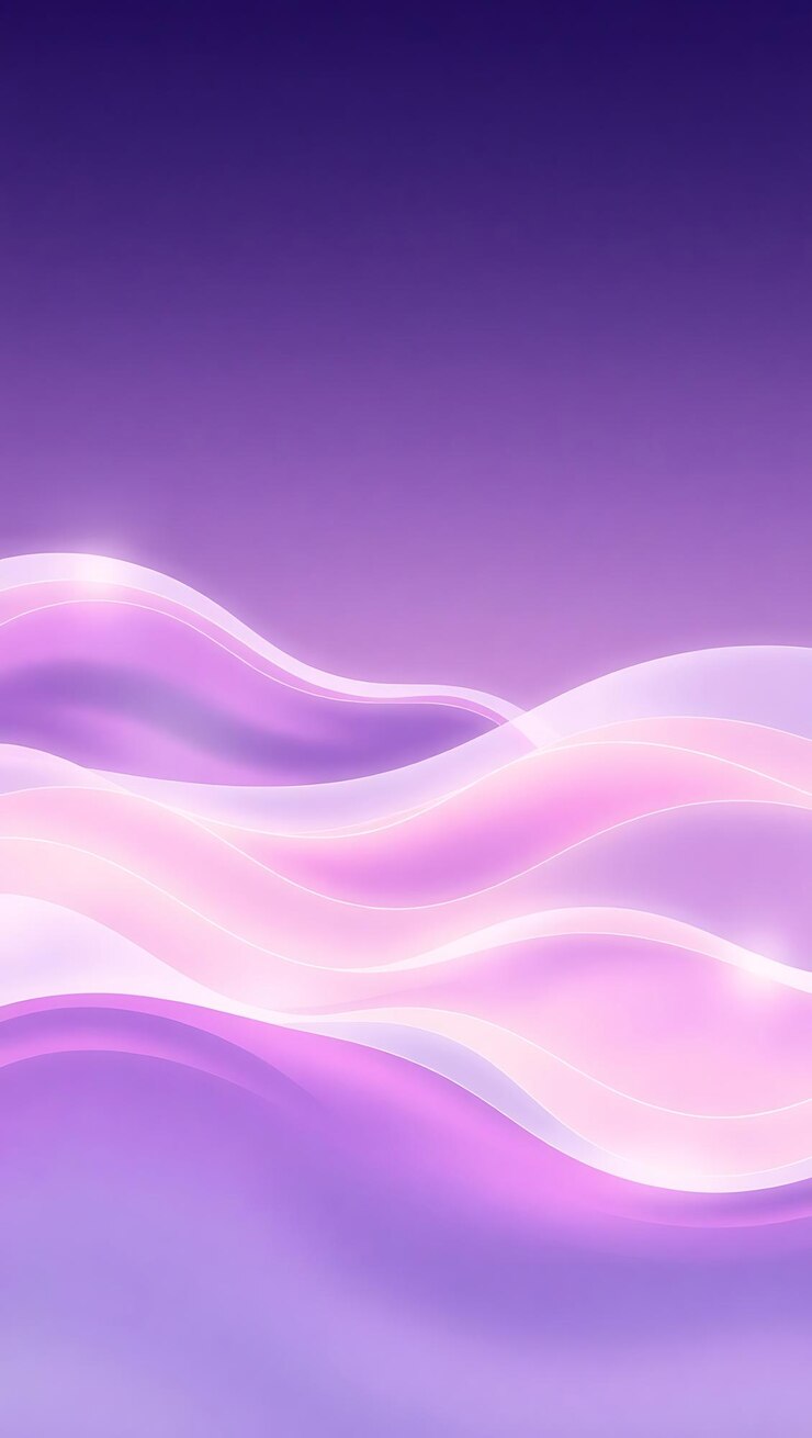 Diseño abstracto ondas fluyentes en un gradiente armonioso de rosas pastel púrpuras y azules