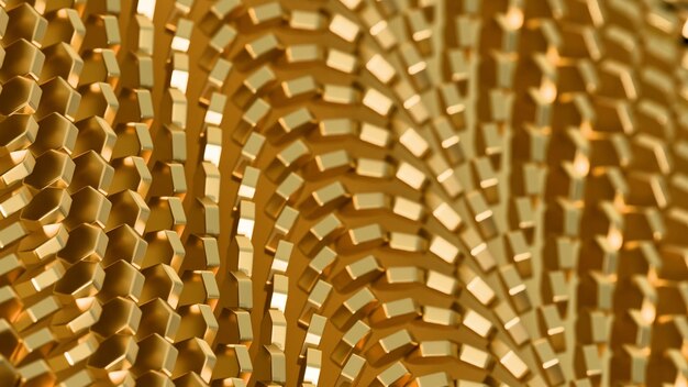Diseño abstracto de patrón de panal de miel dorado