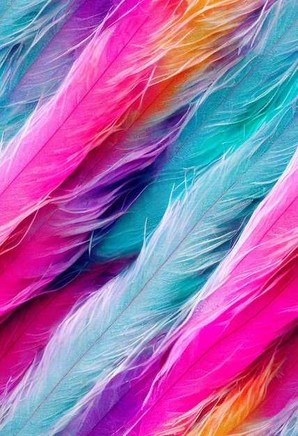 Diseño abstracto de plumas de color pastel 3d ilustrado