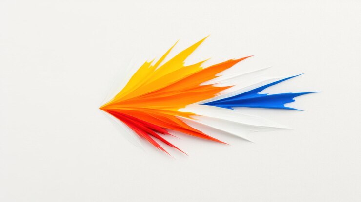 Foto diseño abstracto con recortes de papel coloridos que se asemejan al movimiento