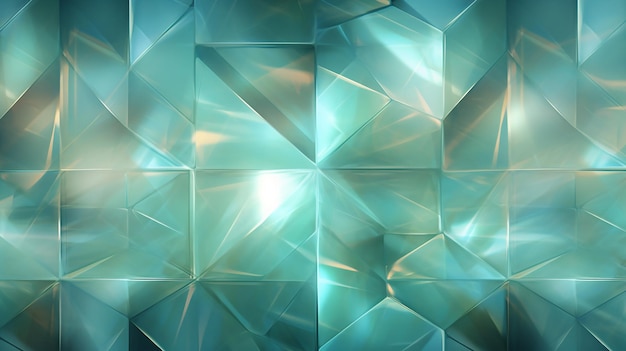 Un diseño abstracto verde y azul que está hecho de vidrio