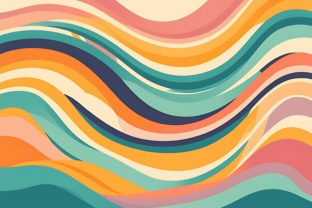 Un diseño abstracto vibrante con ondas horizontales de color