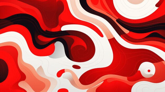 Diseño abstracto visualmente llamativo en rojo y blanco