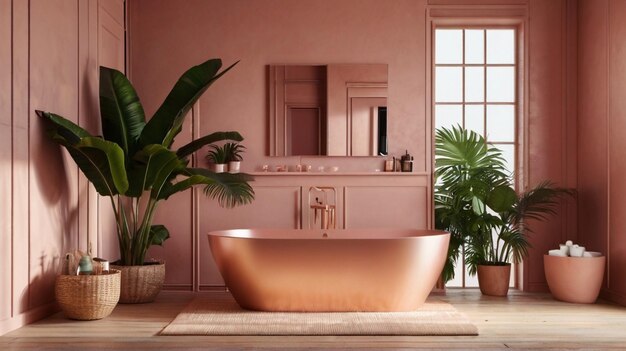 Foto diseño acogedor de baños tropicales