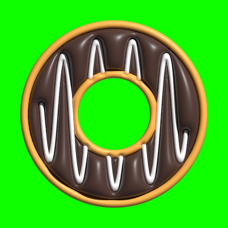 Foto diseño de activos de pastel 3d con fondo de pantalla verde