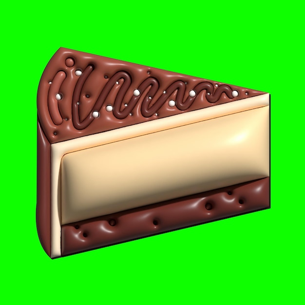 Foto diseño de activos de pastel 3d con fondo de pantalla verde