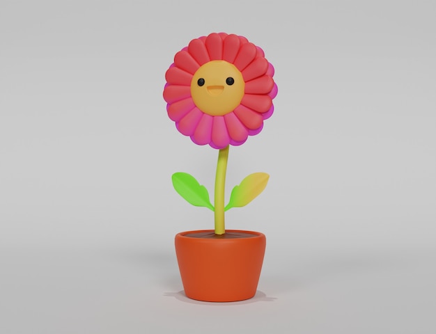 Diseño aislado 3d ilustración de girasol