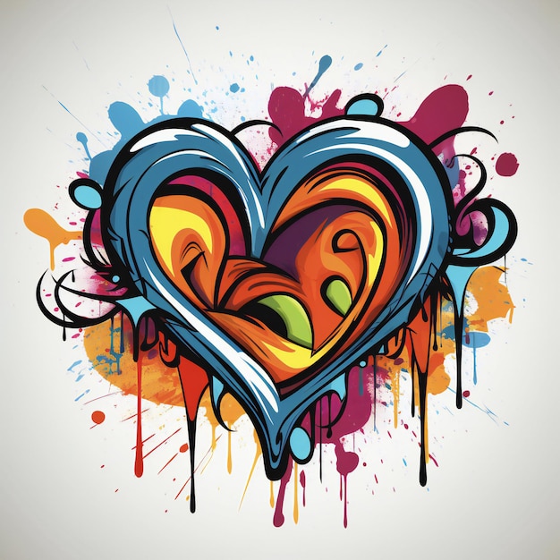 Diseño de amor en estilo graffiti dibujado a mano