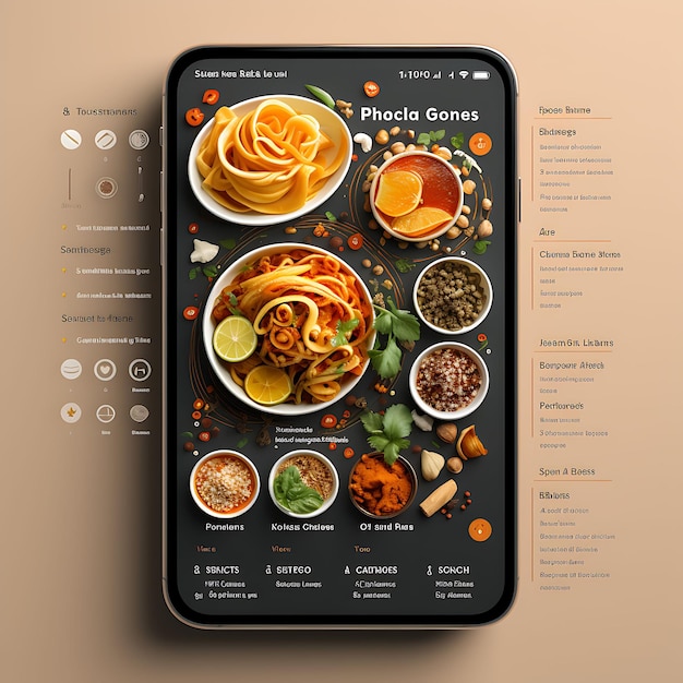 Diseño de aplicaciones móviles de alimentos y bebidas Diseño de aplicaciones para compartir recetas Diseño vibrante y creativo Ap