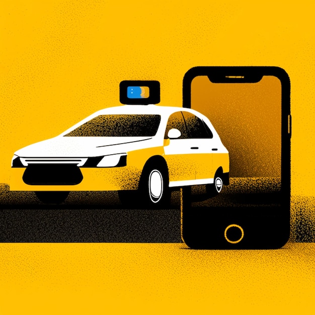 Foto diseño de aplicaciones móviles para compartir coches o viajes o taxis