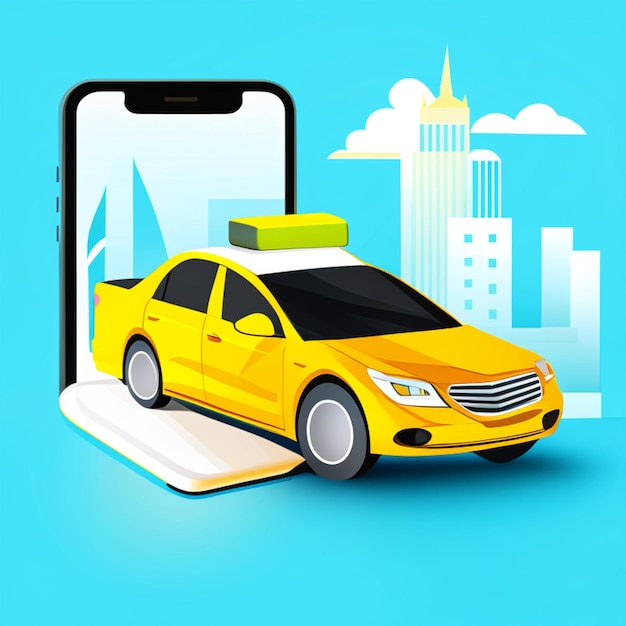 Foto diseño de aplicaciones móviles para compartir coches o viajes o taxis