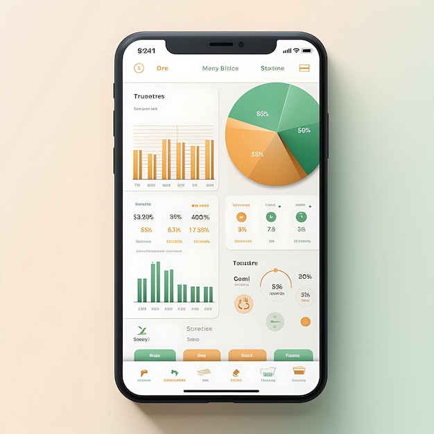 Diseño de aplicaciones móviles de finanzas Diseño de aplicaciones de presupuesto personal Diseño creativo elegante y minimalista