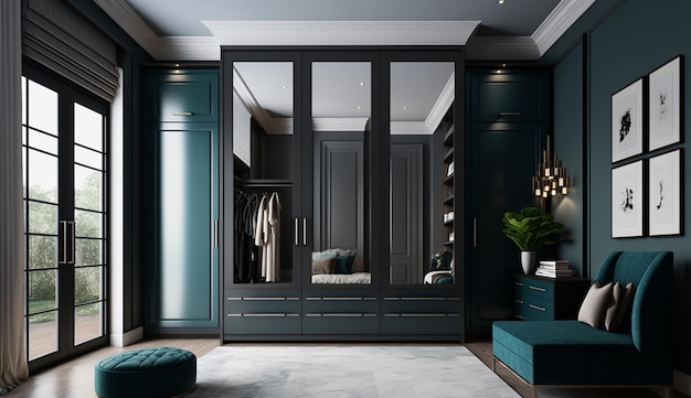Diseño de armario de pared moderno para decoración de interiores de casas Imagen generada por IA