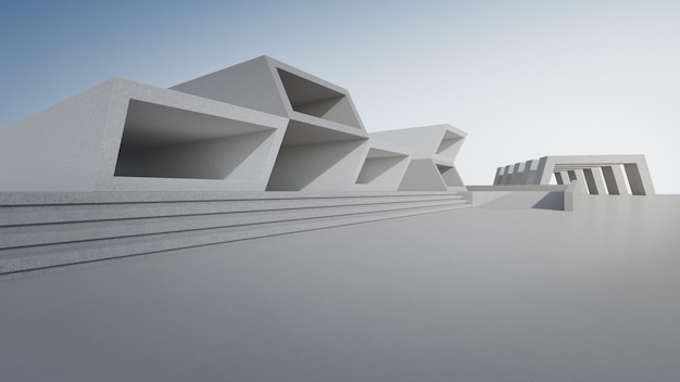Diseño de arquitectura abstracta de edificio moderno