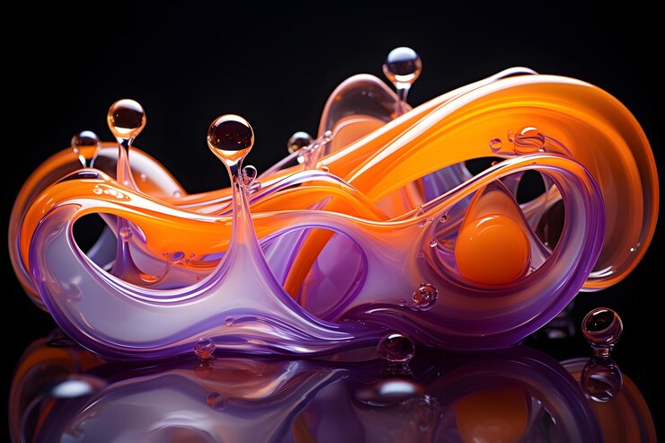 Diseño de arte de burbujas líquidas de renderizado 3D