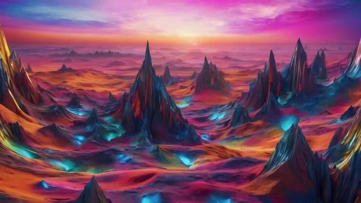 Diseño de arte digital 3D abstracto y futurista
