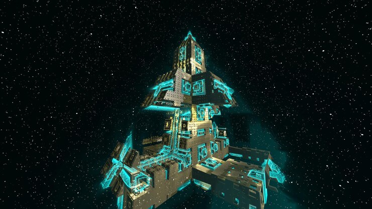 Foto diseño de arte digital 3d futurista abstracto