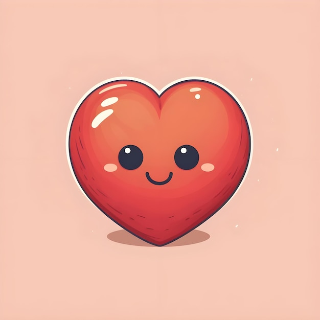 Foto diseño de arte digital de corazón lindo en el estilo de ilustración de acuarela vibrante