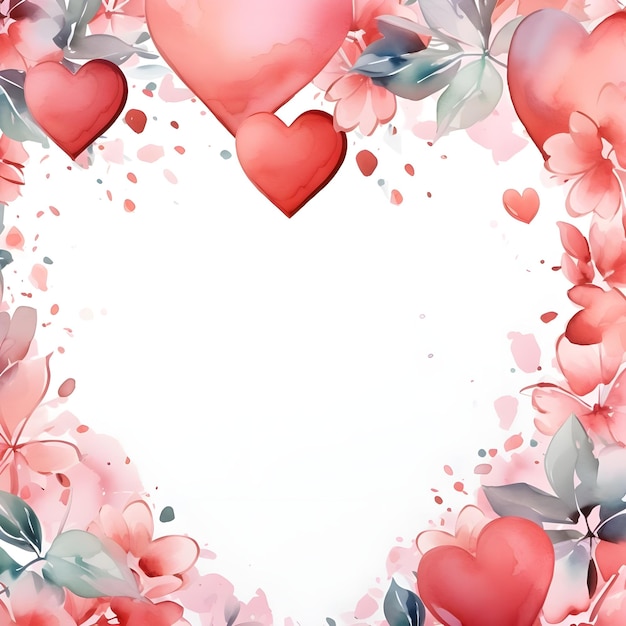 Diseño de arte digital de corazón lindo en el estilo de ilustración de acuarela vibrante