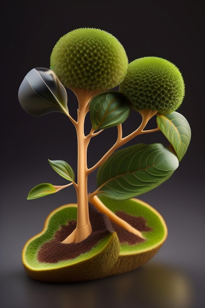 Diseño de arte digital de pequeñas plantas en crecimiento.