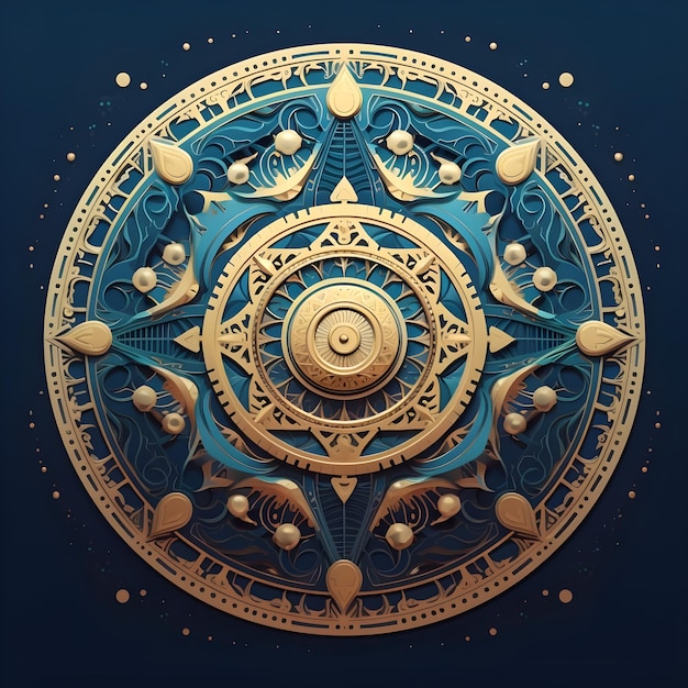 Diseño de arte espacial Mandala con tema cósmico