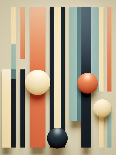 Diseño de arte gráfico minimalista en colores pastel Imagen 3D generada por IA