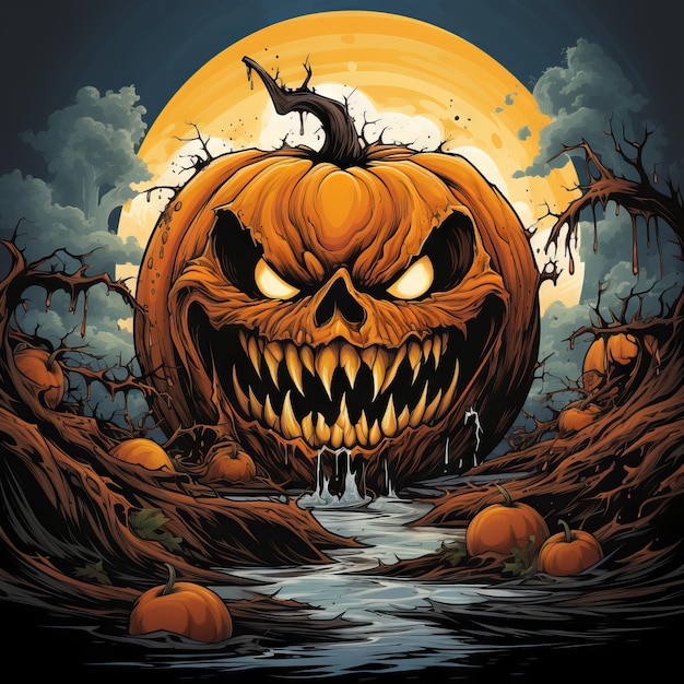 Diseño de arte de ilustración de Halloween